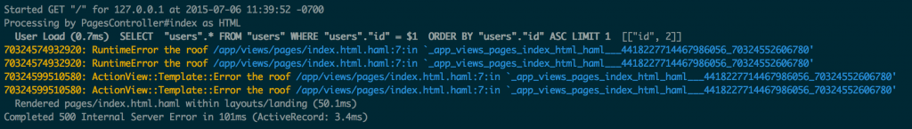 Logging every use of `raise` in the rendering process